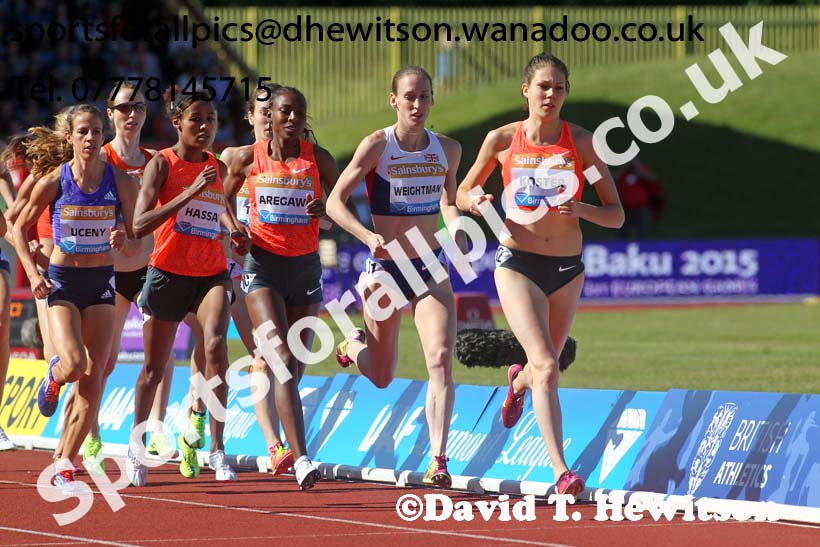 Womens 1500 metres, IAAF Diamond League, Birmingham. Photo: David T. Hewitson/Sports for All Pics